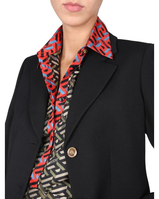 Versace Black Jacket With Medusa Button