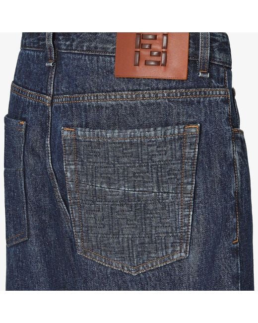 Fendi Blue Regular Fit Jeans for men