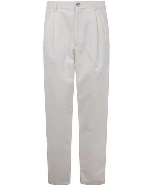 Brunello Cucinelli Gray Double Piences Chino Trousers for men