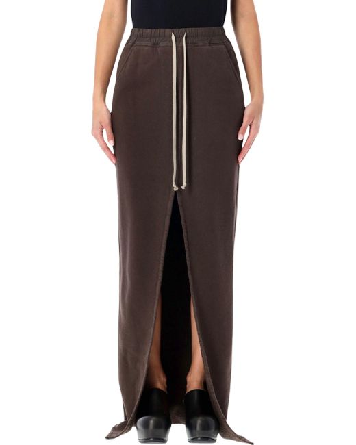 Rick Owens Brown Drkshdw Slit Skirt