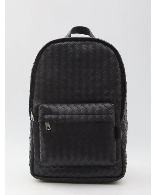 Bottega Veneta Black Classic Woven Backpack for men