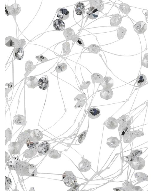 Maria Calderara White Long Net Crystals Necklace