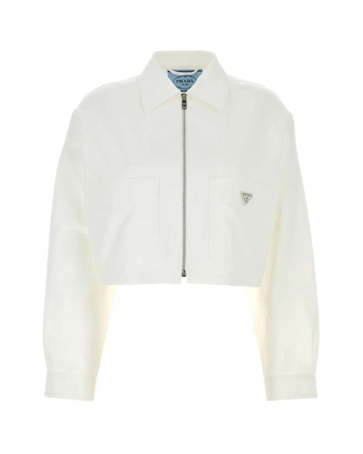 Prada White Twill Jacket