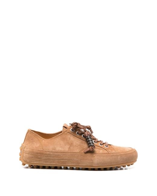 Tod's Brown Tassel-Detail Suede Sneakers