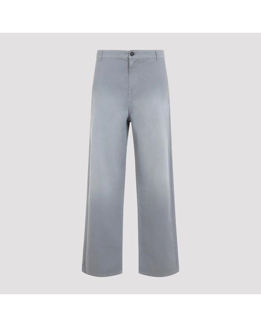 Miu Miu Gray Acciaio Cotton Trousers