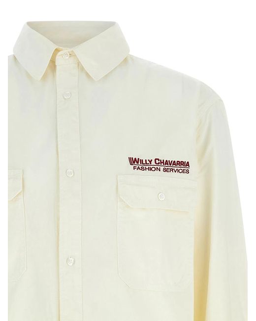 Willy Chavarria White 'Corcoran' Shirt for men