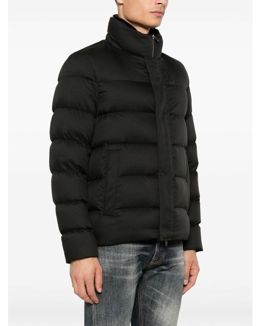 Herno Black Nylon Short Down Jacket for men