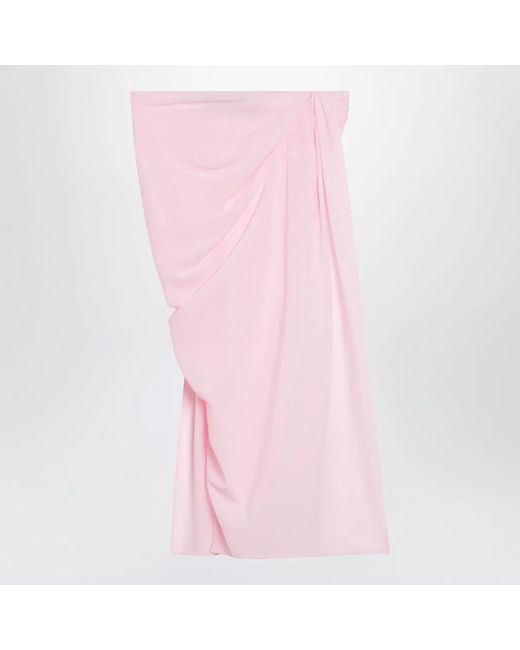 Jacquemus Pink Light Asymmetric Pareo Skirt