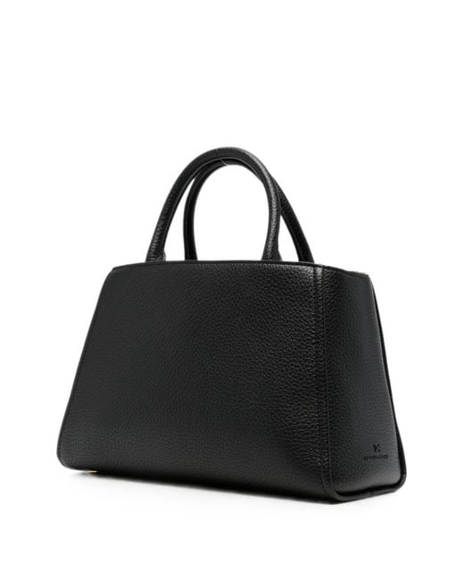 Elisabetta Franchi Black Faux Leather Tote Bag