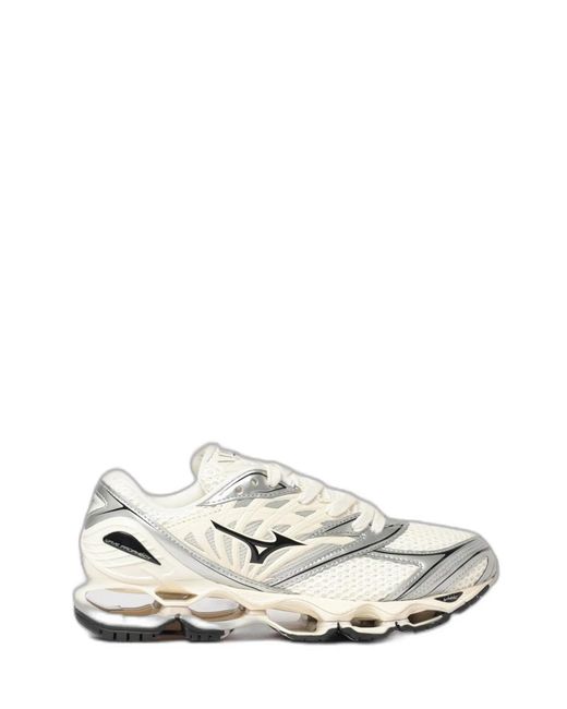 Mizuno White Leather Wave Prophecy Ls Sport Sneakers