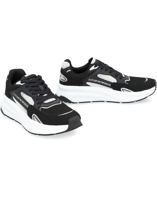 EA7 Black Mesh Sneakers for men