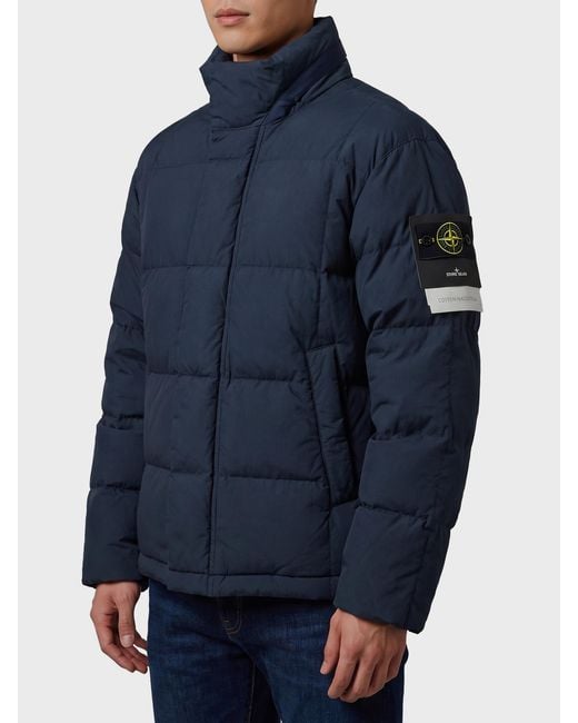 Stone Island Blue Down Jacket for men