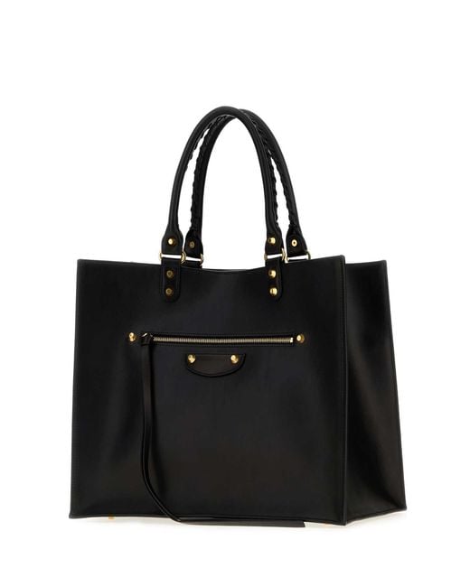 Balenciaga Black Leather Large Le City Sleek Handbag