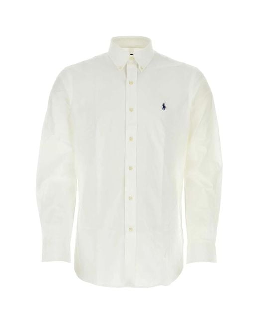 Polo Ralph Lauren White Cotton Elastane Sport Shirt for men