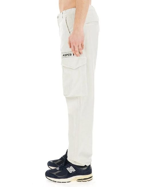 Aspesi White Cotton Pants for men
