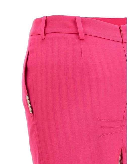 The Attico Pink Double Layer Skirt