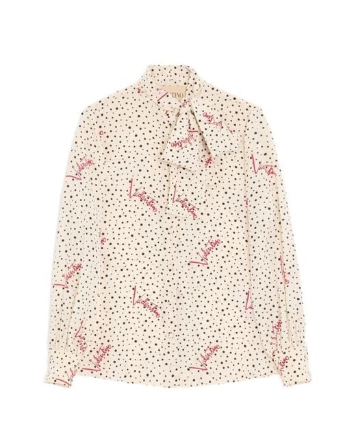 Valentino Natural Printed Silk Shirt