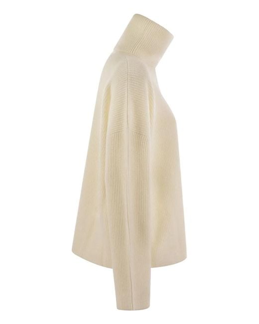 Fabiana Filippi Natural Boxy Turtleneck Sweater