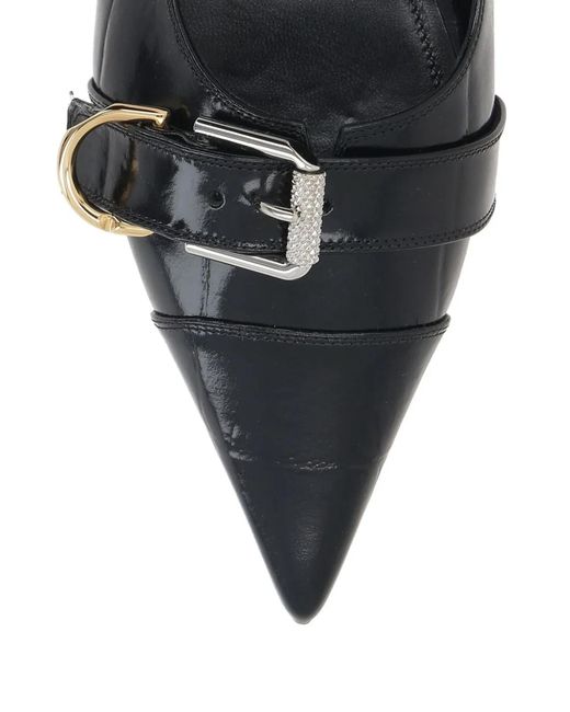 Givenchy Black Voyou Leather Slingback Ballets