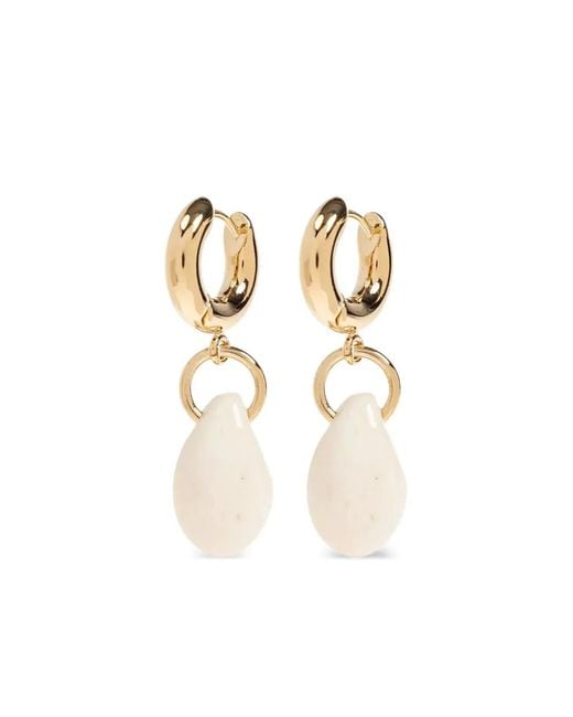 Isabel Marant White Small Hoop Pendant Earrings