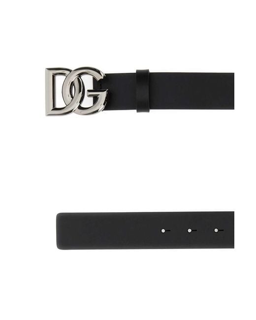 Dolce & Gabbana White Dolce & Gabbana Leather Dg Logo Belt for men
