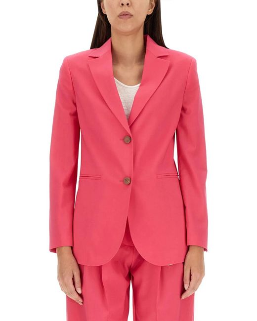 Alysi Red Single-Breasted Jacket