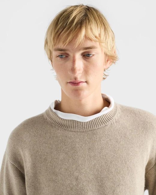Prada Natural Cashmere Recycled Crewneck for men