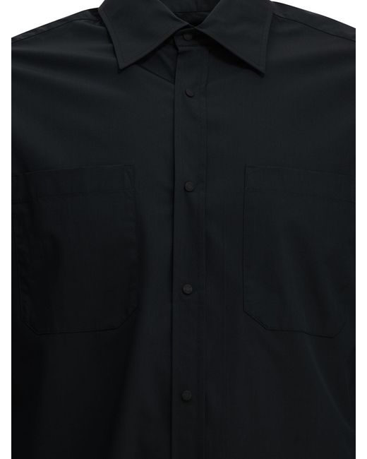Herno Black Modal Polyester Elastane Shirt for men