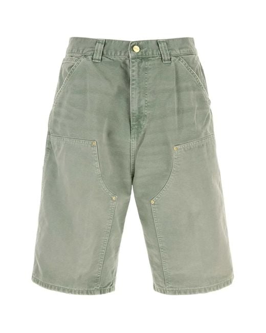 Carhartt Green Og Double Knee Short 'Dearborn' Canvas for men
