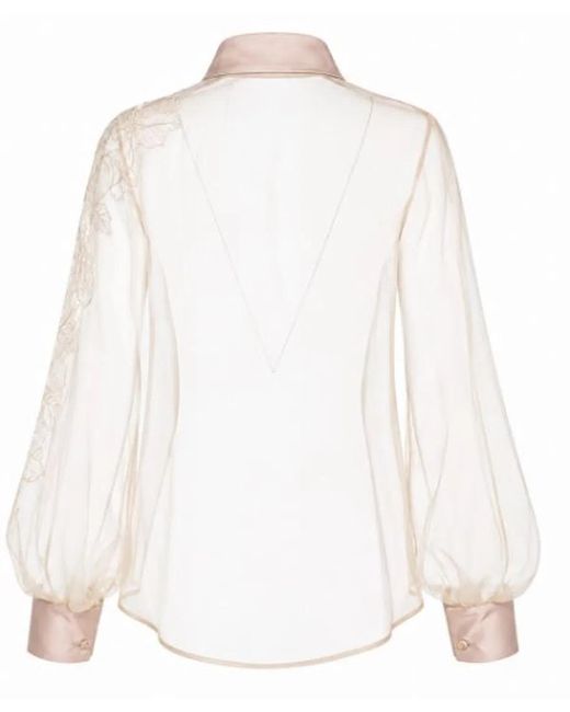 D.exterior White Shell Cotton Shirt