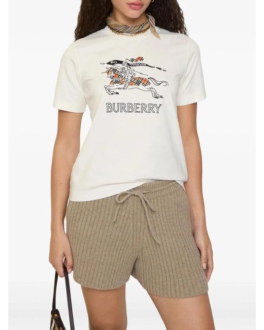 Burberry White Chalk Check Frankie T-Shirt