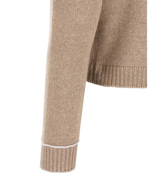Fabiana Filippi Natural Covered Buttons Cardigan
