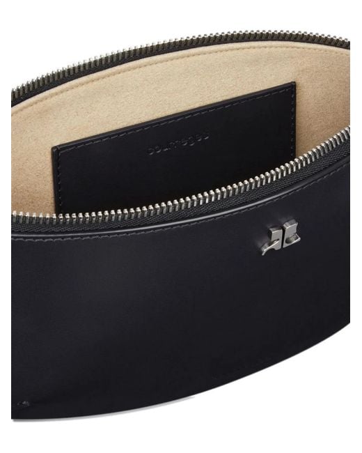 Courreges Black Courregès Calf Leather Handbag