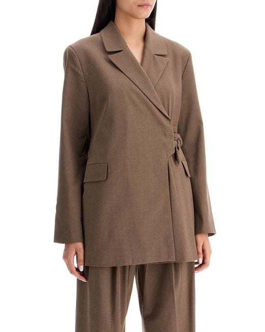Ganni Brown Asymmetrical Blazer