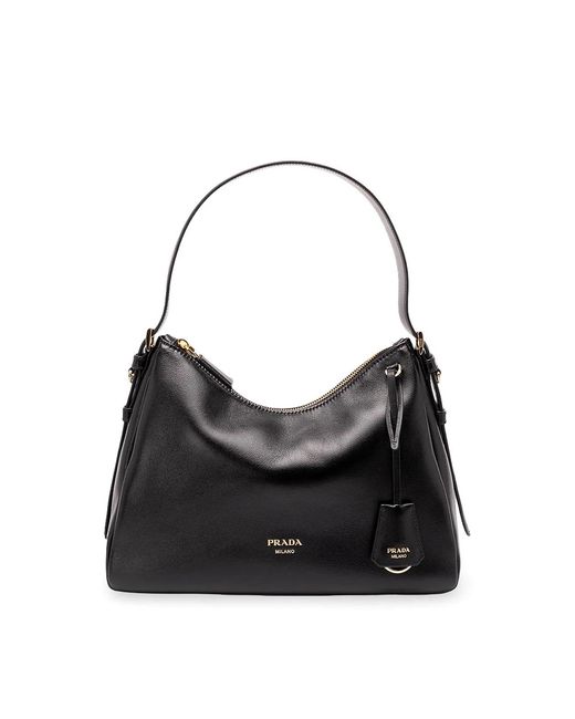 Prada Black Leather Shoulder Bag