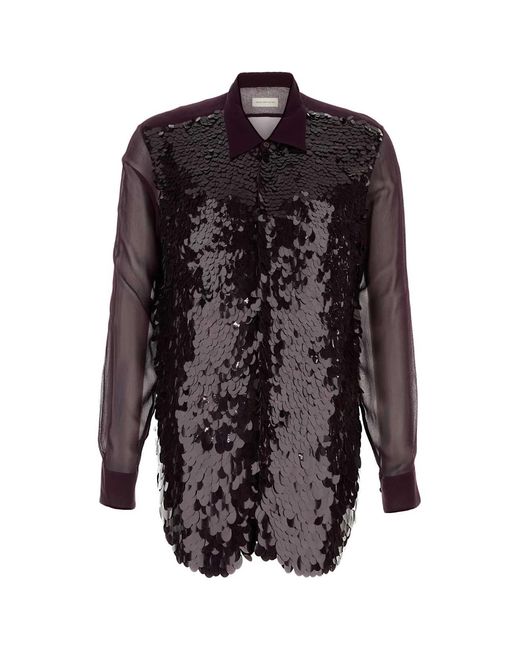 Dries Van Noten Purple Crepe Curles Shirt for men