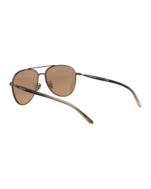 Giorgio Armani Brown Matte Steel Sunglasses