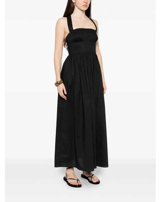Matteau Black Sleeveless Cotton Midi Dress