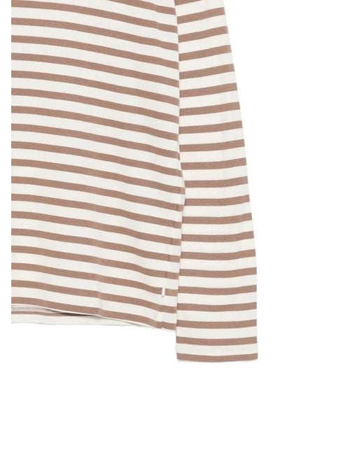 Closed White Striped Cotton Blend T-Shirt