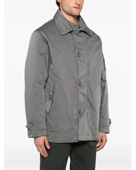 C P Company Gray C.P.Company Coat With Button Closure for men