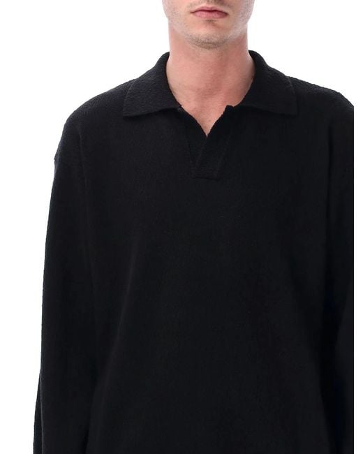 Roberto Collina Blue Irregular Texture Cotton Polo for men