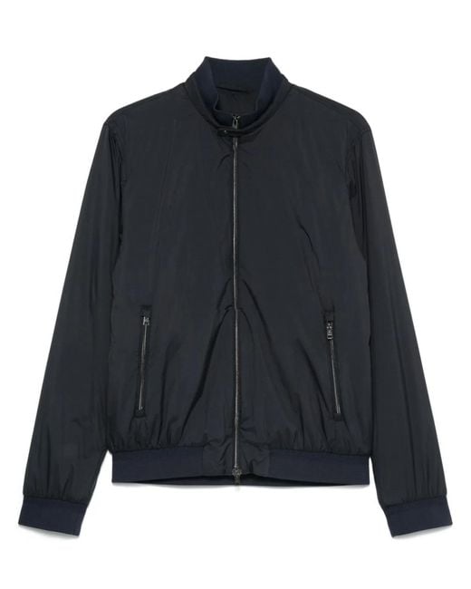 Herno Blue Zipped Blouson Jacket for men
