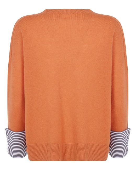 Whyci Orange Round Neck Sweater