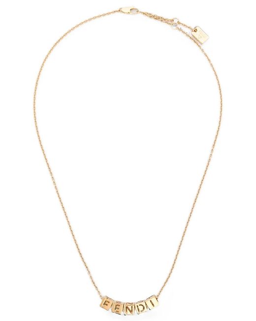 Fendi White Collana Faces