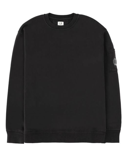 C P Company Black Sweatshirt With Logo for men