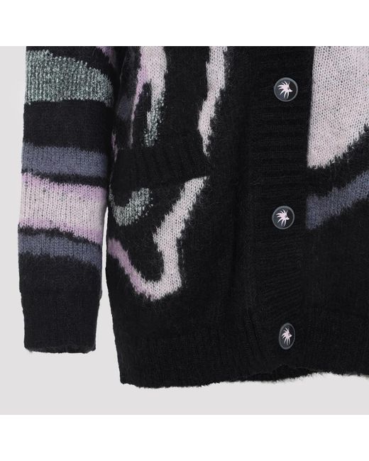 Emilio Pucci Black Embroidered Mohair Blend Oversize Cardigan