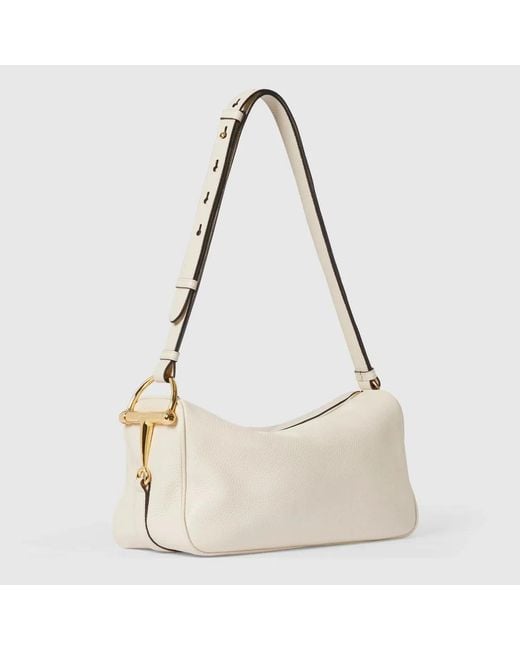 Gucci Natural Half Horsebit Victory Nude Calf Leather Handbag