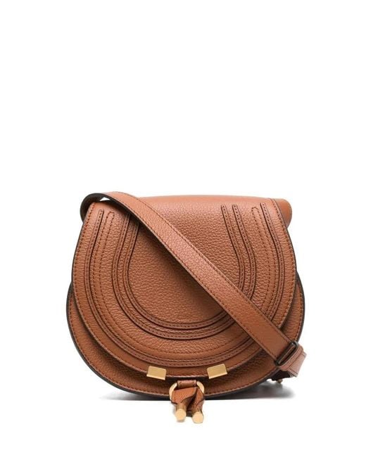 Chloé Brown Small Marcie Leather Cross Body Bag