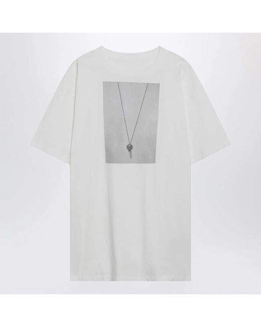 MM6 by Maison Margiela White T-Shirt With Key Print for men
