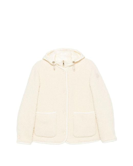 Moncler Natural Hylesine Hooded Bouclé Jacket